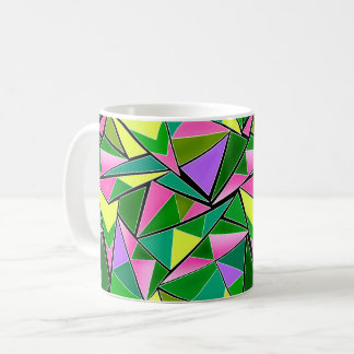 Multicolored bright neon geometric pattern コーヒーマグカップ