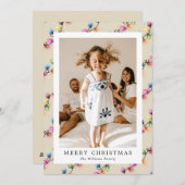 Multicolored Christmas Lights Photo シーズンカード (正面/裏面)