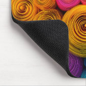 Multicolored concentric circles abstract texture マウスパッド (コーナー)