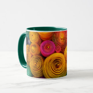Multicolored concentric circles abstract texture マグカップ