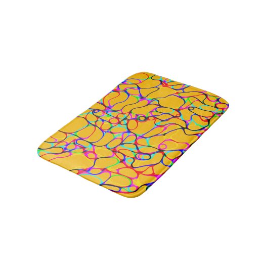 Multicolored Curvy Line Pattern バスマット (アングル)