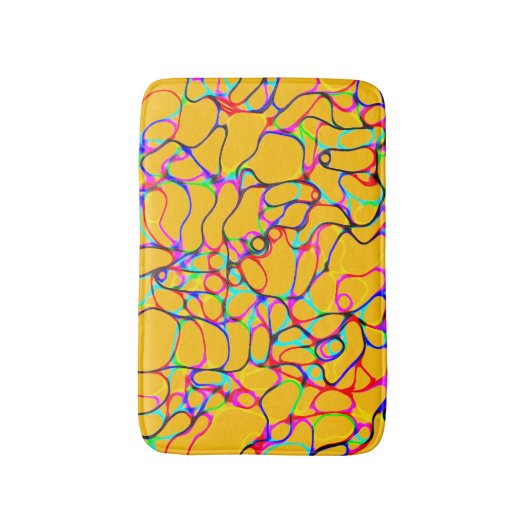 Multicolored Curvy Line Pattern バスマット (正面縦)