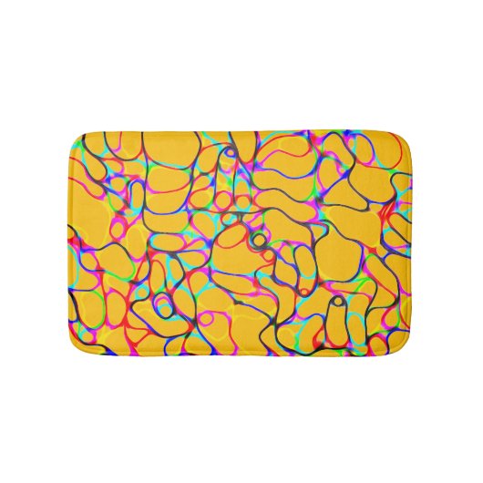 Multicolored Curvy Line Pattern バスマット (正面)