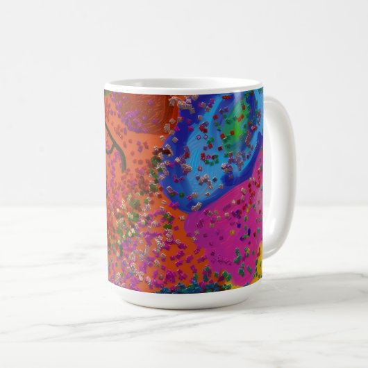 Multicolored Fish Pattern  コーヒーマグカップ (正面右)