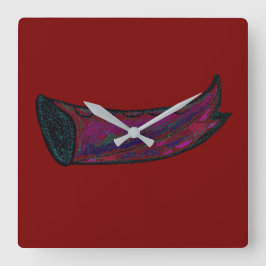 Multicolored Fishtail Square Wall Clock スクエア壁時計