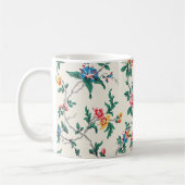 Multicolored flower pattern on white コーヒーマグカップ (左)