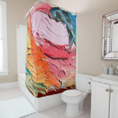 Multicolored oil paint texture. Abstract art backg シャワーカーテン (インサイチュ)