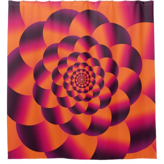 Multicolored psychedelic background, funky vortex シャワーカーテン (正面)