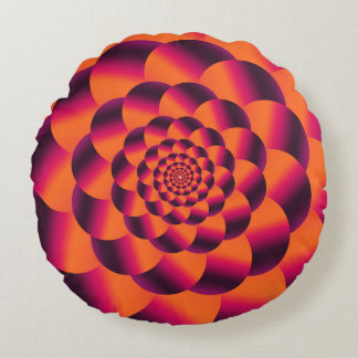 Multicolored psychedelic background, funky vortex ラウンドクッション