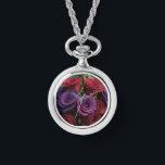 Multicolored Rose's Watch  Necklace 腕時計<br><div class="desc">A ladies multicolored roses watch necklace</div>