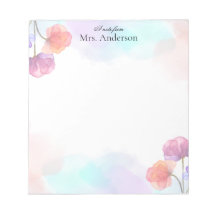 Multicolored Simple Floral Teacher Notepad