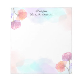 Multicolored Simple Floral Teacher Notepad ノートパッド