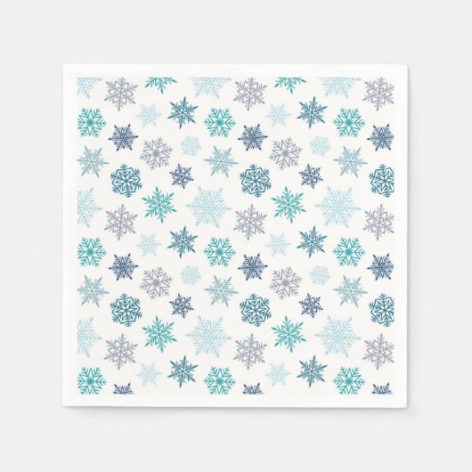 Multicolored snowflake pattern – winter christmas スタンダードカクテルナプキン (正面)