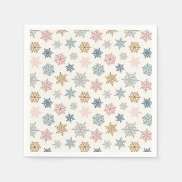 Multicolored snowflake pattern – winter christmas スタンダードカクテルナプキン