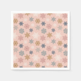 Multicolored snowflake pattern – winter christmas スタンダードカクテルナプキン