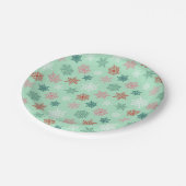 Multicolored snowflake pattern – winter christmas ペーパープレート (アングル)