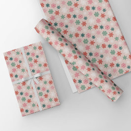 Multicolored snowflake pattern – winter christmas ラッピングペーパー