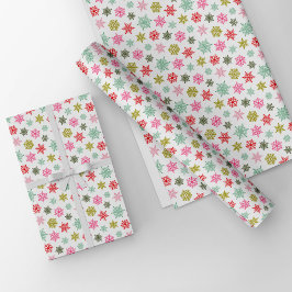 Multicolored snowflake pattern – winter christmas ラッピングペーパー