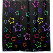 Multicolored Starry Night シャワーカーテン (正面)