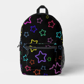 Multicolored Starry Night プリントバックパック (正面)