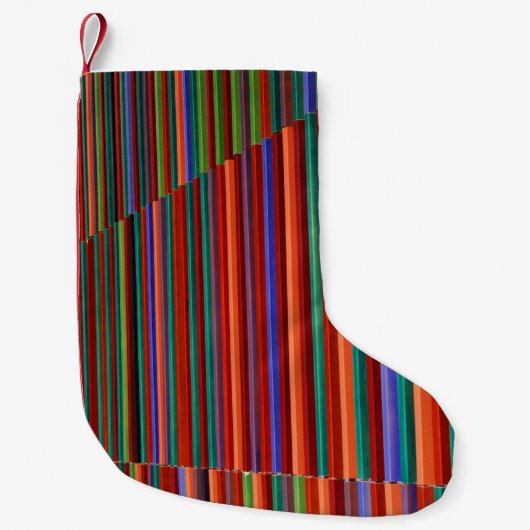 Multicolored striped illustration スモールクリスマスストッキング (正面)