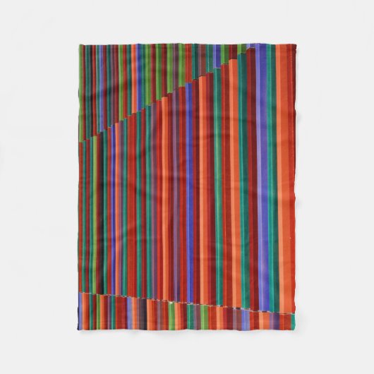 Multicolored striped illustration フリースブランケット (正面)