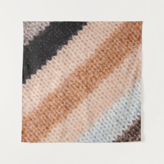 Multicolored striped wool fabric texture closeup p タペストリー