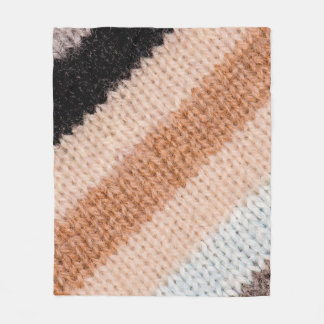Multicolored striped wool fabric texture closeup p フリースブランケット