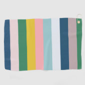 Multicolored Stripes Green Blue Pink ゴルフタオル (横)