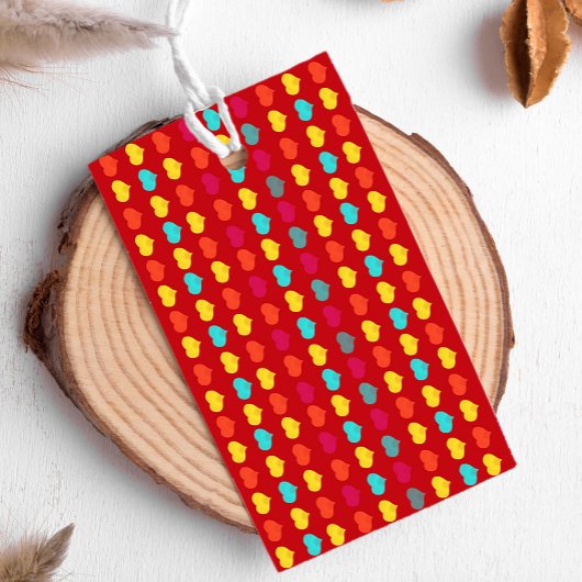 Multicolored stylish hand-drawn heart shapes ギフトタグ