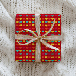 Multicolored stylish hand-drawn heart shapes ラッピングペーパー