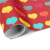 Multicolored stylish hand-drawn heart shapes ラッピングペーパー (ロールコーナー)