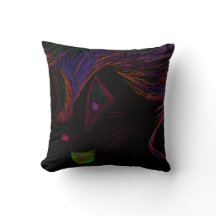 Multicolored Trickster Spirit Throw Pillow