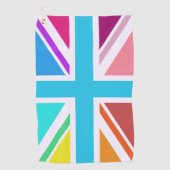 Multicolored Union Jack/Flag Design ゴルフタオル (正面)
