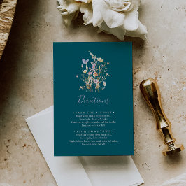 Multicolored Wildflower Green Wedding Signage エンクロージャーカード