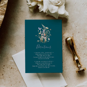 Multicolored Wildflower Green Wedding Signage エンクロージャーカード