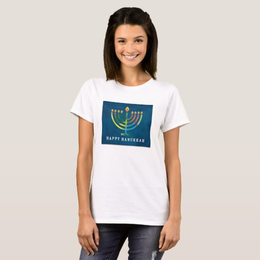 MulticolorHappy Hanukkah Tシャツ (正面フル)