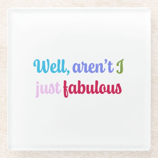 Multicoloured Cool Font and Sassy Saying ガラスコースター (正面)