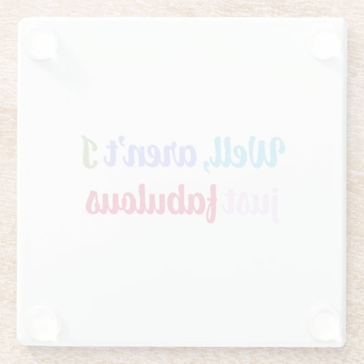 Multicoloured Cool Font and Sassy Saying ガラスコースター (裏面)