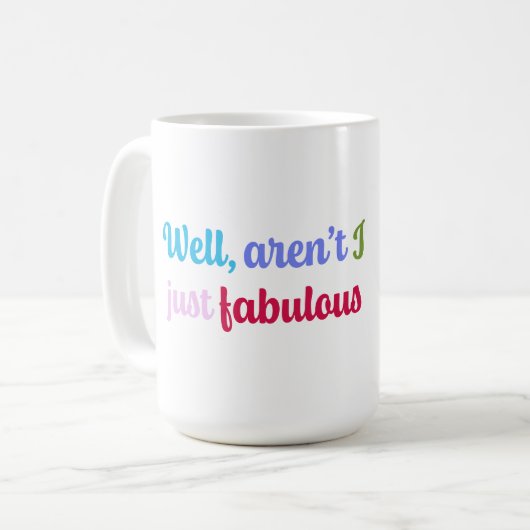 Multicoloured Cool Font and Sassy Saying コーヒーマグカップ (正面左)