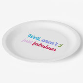 Multicoloured Cool Font and Sassy Saying ペーパープレート (アングル)
