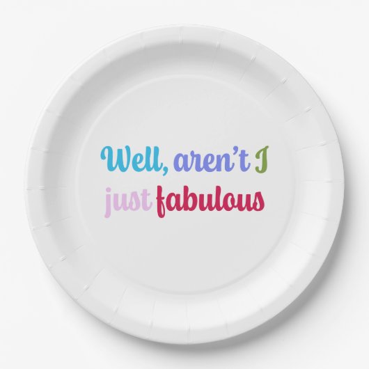 Multicoloured Cool Font and Sassy Saying ペーパープレート (正面)