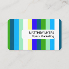 Multicoloured Striped Self-employed Branding 名刺