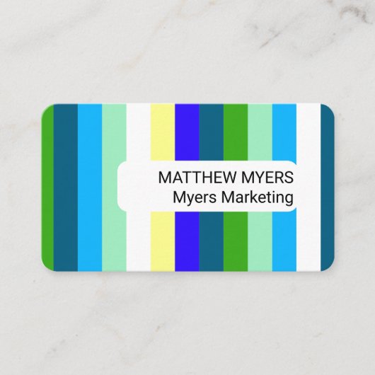 Multicoloured Striped Self-employed Branding 名刺 (正面)