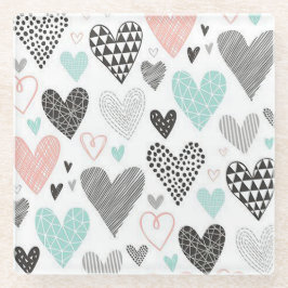 MultiDesignハート ガラスコースター