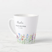 Multihued Wildflower Baby Shower Celebration カフェラテマグ (左アングル)
