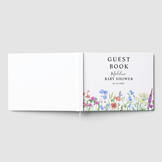 Multihued Wildflower Baby Shower Celebration ゲストブック (全面)