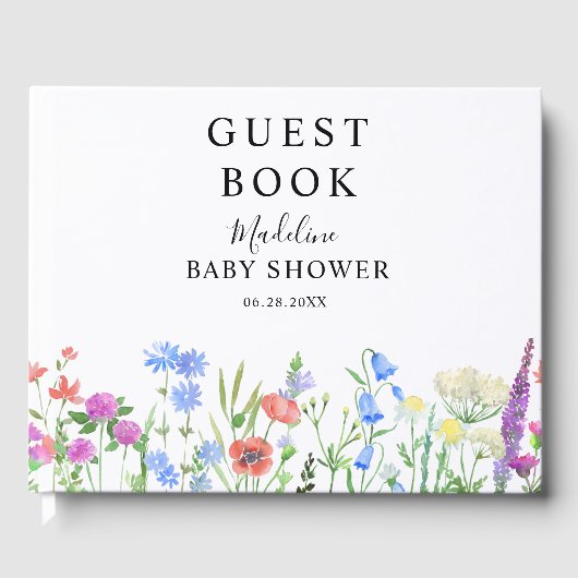 Multihued Wildflower Baby Shower Celebration ゲストブック (正面)