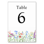 Multihued Wildflower Baby Shower Celebration テーブルナンバー (裏面)