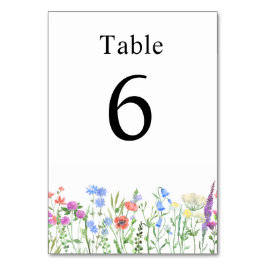 Multihued Wildflower Baby Shower Celebration テーブルナンバー